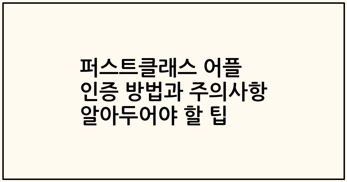 퍼스트클래스 어플 인증 방법과 주의사항 알아두어야 할 팁
